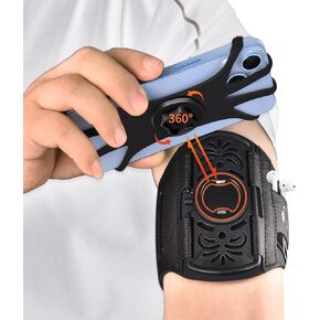 Wrist Phone Holder Removable,360°Rotation Suitable for iPhone 16/15/14/13/12/Pro/Pro Max/XS/XR/X/8/7/6/,for 4.7-6.5 inch Smartphones,Phone Arm Bands for Running with Keychain and Suitable for Fitness