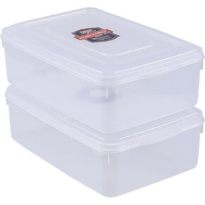 11 Quart Clear Plastic Storage Bins, Storage Container Box with Lid, 2-Pack