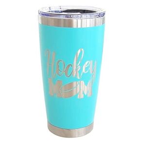 Hockey Mom 20oz Stainless Steel Coffee Travel Mug (White), Insulated Tumbler, Hockey mom gifts for women, To Go Mug