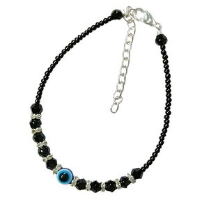 Black Evil Eye Bracelets for Women Protection Bracelet Adjustable Lucky Crystal Beaded Good Luck & Prosperity Jewelry Stone Healing Bracelet Unisex