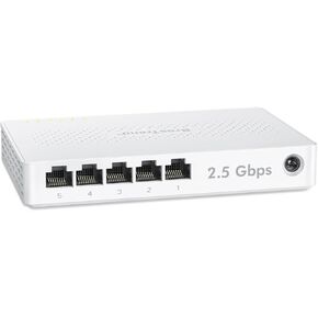 BrosTrend 5 Port 2.5GB Switch, Unmanaged Ethernet Switch for Game Console, PC, NAS, etc. 2.5 Gigabit Network Switch Fanless Plug & Play, Multi-Gigabit Switch, Desktop / Wall Mount, Lifetime Protection