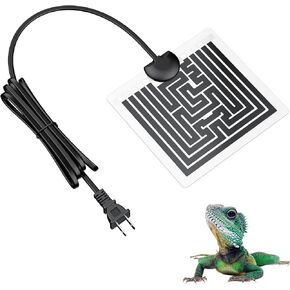 Pawfly 5 W وسادة حرارة الزواحف 6 × 5.5 بوصة وسادة تدفئة الزواحف تحت الخزان Terrarium آمنة سريعة التدفئة حصيرة حصيرة الحرارة للسلاحف الضفادع الثعابين السحالي Geckos Hermit Crabs العناكب والزواحف الأخرى