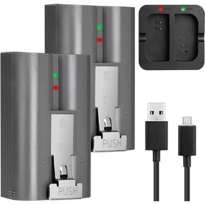 Replacement for Ring Battery 2 Pack,6040mAh Ring Camera Battery with Charger Station,Ring Doorbell Battery Compatible with Ring-Video Doorbell 2/3/3plus/4,Stick Up Cam and Spotlight Cam