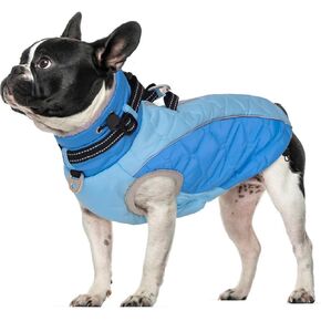 Dog Coat, Puppy Winter Coat, Dog Zipper Jacket, Dog Cold Weather Coats, Turtleneck Dog Winter Jacket, Reflective Dog Fleece Vest, Water Resistant Warm Dog Clothes D Ring Leash XS Pink