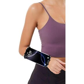 Wristband Phone Holder for Running,360° Rotatable Forearm Armband for iPhone 16/15/14/Pro/Mini/12/11/SE/XR XS,Fits All 4-6.5 Inch Smartphones (Black)