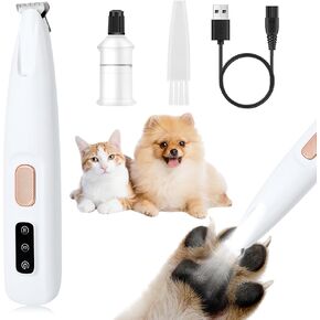 Saffory Pet Micro Precision Trimmer, Saffory Paw Trimmer,Rechargeable Dog Trimmer for Paws with LED Light, Dog Paw Trimmer Waterproof, Low Noise Paw Trimmer for Dogs Cats Hair Trimming (1 Set)