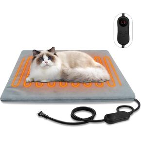 Pet Heating Pads for Cats & Dogs Outdoor, 27.5x15.7inches Dog Cat Heating Pad Bed Outdoor Waterprooof, Warming Heated Cat Dog Bed Blanket Outdoor, Heated Pet Mat, Gifts for Cats Dogs in Winter