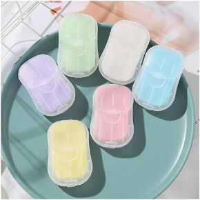 50Pcs Blue Portable Soap Sheets,Water Soluble Hand Washing Bath Scented Paper Soap Camping Soap and Shampoo for Outdoor,Camping Hiking Mini Portable Travel Soap Paper Sheets Disposable Personal Care