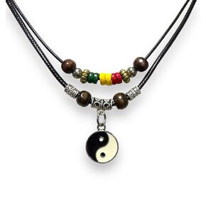Double Layers Sea Turtle Yin Yang Necklace Ying Yang Pendant Tai-chi Symbol Tao Necklace Feng Shui Necklace Yin Yang