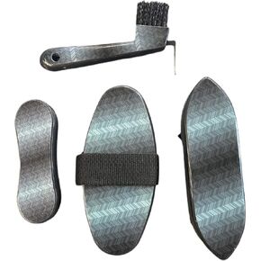 Printed 4 Piece Grooming Brush Set with Hoof Pick