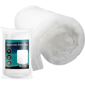 Aquarium Filter Pad - Aquarium Filter Media,39.4 x 11.8in Media Roll for Fish Tank, Ponds,Garden, Saltwater,Fershwater,Plant, Trutle(White)
