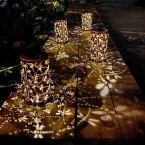 Solar Lanterns Outdoor Dragonfly Solar Lights Outdoor Garden Decor, Metal Hanging Solar Lantern Dragonfly Gifts for Women,Dragonfly Lantern for Porch, Yard, Backyard