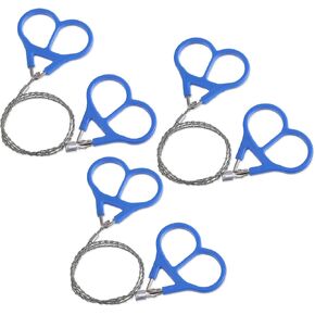 3 Pack Stainless Steel Wire Saw Emergency Saw Kit, Hand Pocket String Rope Saw Camping Wire Saw Pvc Pipe Cable Saw Cable Cutting String Bone Rope Saw for Wood Trees Cutting Hiking Travel Hunting