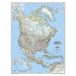 National Geographic North America Wall Map - Classic - Laminated (23.5 x 30.25 in) (National Geographic Reference Map)