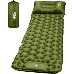 HiiPeak Sleeping Pad for Camping- Ultralight Inflatable Sleeping Mat with Built-in Foot Pump & Pillow, Upgraded Compact Camping Air Mattress for Camping, Backpacking, Hiking