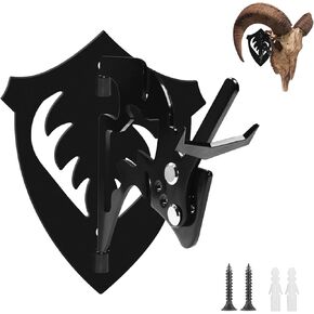 Skull Hooker | 5-Level Angle Adjustment Skull Mount | Medium Skull Hook | European Deer Skull Mount Hanger | Concealed Screw Mounting | Screws Included | Available in Graphite Black | 1 pcs