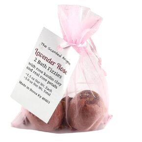 TSA Handmade All Natural Lavender Rose Bath Bombs, Scented Fragrance, Sensitive Skin, Self Care, Date Night, Mens, Womens, Bath, Teens, Real Petals, 2 count