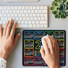 1pc 2025 Calendar Black Gaming Mouse Pad for Men and Women,Personalized Design,Sewn Edge Mouse Mat,Non-Slip Rubber Base Mousepad,Office Computer Mousepads,Laptop Desktop Accessory 9.5x7.9x0.1 inches