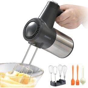9-Speed Hand Mixer Electric,400W Powerful DC Motor Electric Hand Mixer,handheld Mixer for Baking Cake Egg Cream,Turbo Boost/Digital Display + 9 Speed + Eject Button + 6 Stainless Steel Accessories