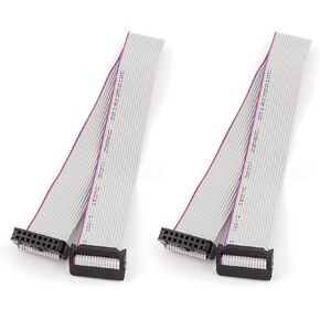 uxcell 2pcs FC16P IDC 16-Pin Hard Drive Extension Wire Flat Ribbon Cable 30cm
