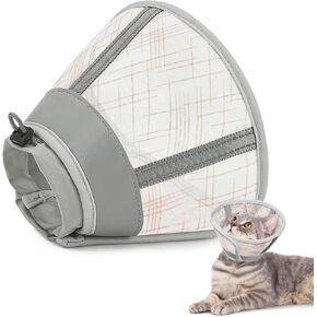 Supet Cat Cone Collar Soft, Air Mesh Cat Recovery Cones to Stop Licking, Breathable Cat Neck Cone Alternative for Small Kitten Cats, Lightweight Cat Head Cone Anti Scratch (S)