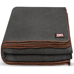 Military Wool Blanket - 80% Wool, Washable, Perfect for Outdoors, Camping, Picnic, Travel, Car & Bushcraft Emergency Blanket, 96" x 66", 5 lbs. - Olive Drab Green - Twin