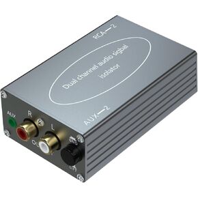 مزيل الضوضاء RCA Pro Audio Hum Eliminator، غلاف من الألومنيوم عالي الجودة عازل للضوضاء لصوت هاي فاي ستيريو المنزلي للسيارة (أسود)