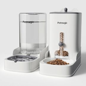 Automatic cat Feeder by Petmagic is a 4.4L Large-Capacity cat Food and Water Bowl Set. This Two-Piece Set is Suitable for pet Feeding, Including Small and Medium-Sized Dogs, Kittens.