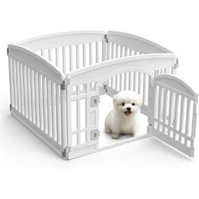 SMUG Dog Playpen 4-Panel 24 بوصة | سياج آمن للحيوانات الأليفة داخليًا وخارجيًا | قابل للطي والمحمول | مثالي للكلاب الصغيرة والمتوسطة | سهل التنظيف (أسود) in Kuwait