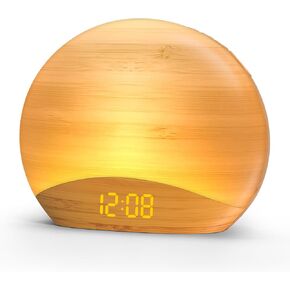REACHER Clock Radio, Sunrise Alarm Clock with Bluetooth Speaker, Gradual Wake Up Light, Digital Dimmable Clock, Bedside Lamps, 8 Color Night Lights, Home Decor, Clock Radios for Bedroom, Adult, Kid