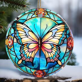 Touber Christmas Ornament, Christmas Decoration, Holiday Present Idea, Heirloom Keepsake, Round Ceramic, Gift Exchange, Gift Idea, Hummingbird
