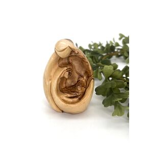 Holy Land Crafts Wooden Nativity Scene Set,Olive Wood Nativity Small Hand Carved in the Holy Land, Religious Christmas Decorations for Home, Mary Joseph and Baby Joseph Statue, Holy Family Wood