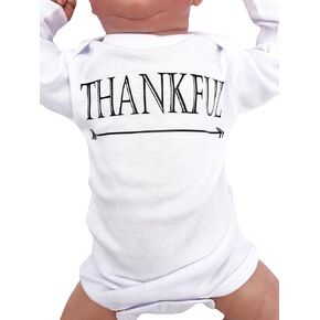 Thankful Baby Outfit, Neutral Gender Thanksgiving Babies, Fall Baby Clothes, Blessed Grateful Infant, Long Sleeve (3-6 Months, Black)