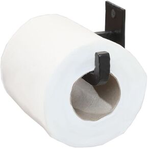 Handmade Wrought Iron Toilet Paper Holder - Black Iron Bathroom Accessories - Farmhouse, Vintage, Western, Rustic Décor - Easy to Install, Strong, Sturdy Wall Mount Toilet Paper Holder #MD11002-B