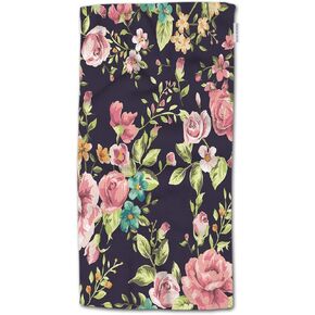 HGOD DESIGNS Green Leaves and Fern Pattern 100% Cotton Soft Bath Hand Towels for Bathroom Kitchen Hotel Spa, 15inX30in