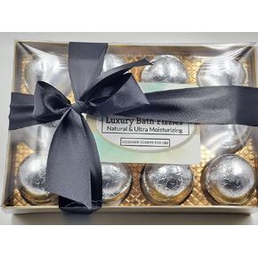 Spa Pure Designer Bath Bombs - for Men, Natural, Organic, large bathbombs, 12 Designer Scents for Men, Elegant Bath Bomb Gift Set (2.5 oz each)