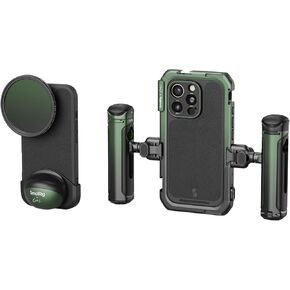 SmallRig x Brandon Li Mobile Video Kit for iPhone 16 Pro Max, Phone Cage with FilMov Lightweight Phone Case Kit, Rotatable Wireless QR Handles, 67MM Magnetic VND Filter Kit, Support for MagSafe - 5001