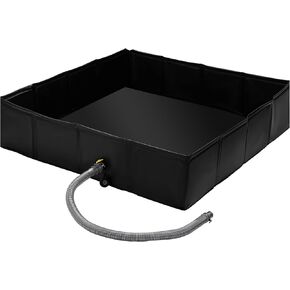 MABOZOO Portable Shower Pan, 41" x 41" x 10" Outdoor Shower Base Foldable Shower Base with Drain Pipe Camping Shower Mat for Indoor & Outdoor