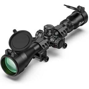 CVLIFE EagleFeather F02 Rifle Scope with Side Focus Parallax Adjustment, Illuminated Mil-Dot Reticle, 30mm Tube Long Range Rifle Scope for Hunting, SFP Riflescope with 20mm Scope Rings