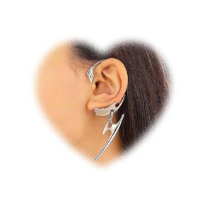 W WEILIRIAN Punk Climber Cuff Earring Silver Cartilage Earring Ear Cuff Dangle Earring Dangling Drop Earring Cosplay Party Halloween Earring Jewelry for Women and Girls Gifts