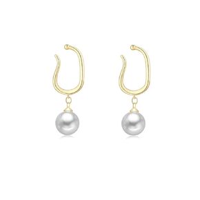 W WEILIRIAN Vintage Pearl Earrings for Women Bohemian Pearl earrings Simple Square Pearl Stud Earrings Gold Pearl Square Earrings Pearl Bride Earrings No Piercing Earrings Jewelry for Girls Gifts