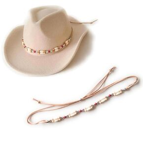Bead Hatband Hat Accessory Hairpipe Bone Handcrafted Wood Red Turquoise Adjustable One Size Gift Boxed Fits Brim Hats Western Straw Floppy Fedora Panama Cowgirl Sun Cowboy