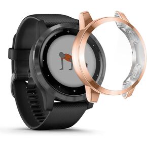 Screen Protector Cases Compatible with Garmin Vivoactive 4/Venu 2 45mm,All-Around Soft TPU Protective Case Bumper Frame Cover (Silver)