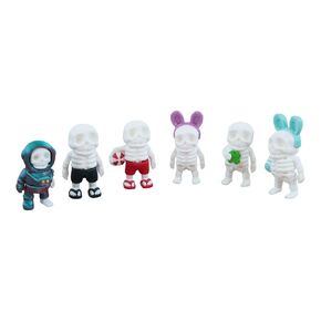 Spooky Skele-Set: Articulating Mini Skeletons - Pack of 6, Made in the USA