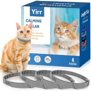 Calming Collar for Cats, Yirr Cat Calming Collar, Cat Pheromone Collar, Cat Calming Collar for Indoor Outdoor Cats, Relaxing Pheromone for Cat Relief Stress Anxiety Fighting Scratching, 4 Pack(Purple)