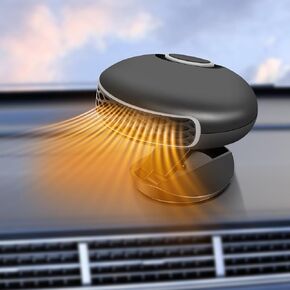 Car Heater Portable Car Heater Auto Heater Auto Portable Heater Plug Into Cigarette Lighter 2 in 1 Heating & Cooling Fan 12V 150W Car Heater 360°Rotatable Windshield Defrost Defogger for Cars (Black)