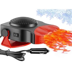 Car Heater, Portable Car Heater 2025 New 12V 150W Plug in Cigarette Lighter Fast Heating Defrost Defogger Demister Heat Cooling Fan