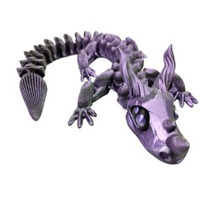 3D Printed Articulating Dragons - Choose Your Favorite Or Collect All 3! Dragon Fidget Toy, Home Office Decor Executive Desk Toys, Birthday Gift (Blue/Black)
