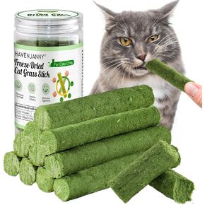 HavenJanny Cat Grass Teething Stick for Cat, Cat Grass Stick Canned for Indoor Cats, Cat Grass Treats Hairball Relief and Teeth Cleaning (3.52oz)