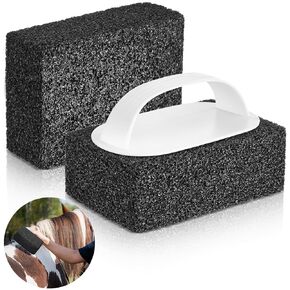 2 Pcs Horse Grooming Blocks with Handle Horse Groomer Pumice Stone Horse Grooming Brush Kit Horse Care Scrubber Massager Christmas for Horse Gifts Cleaning, 3.9 x 2.8 x 1.5 Inch